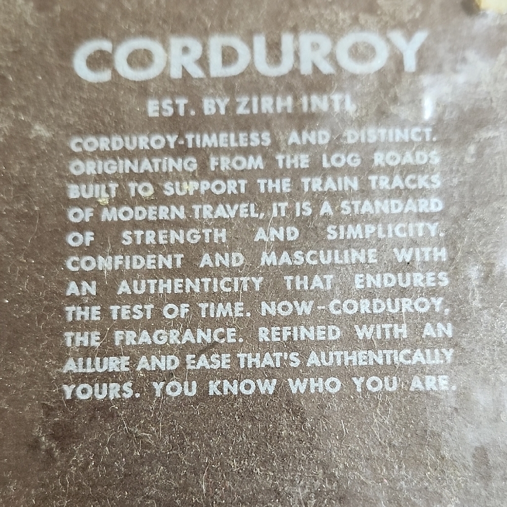 Mens CORDYROY  Cologne 4.2 Oz.